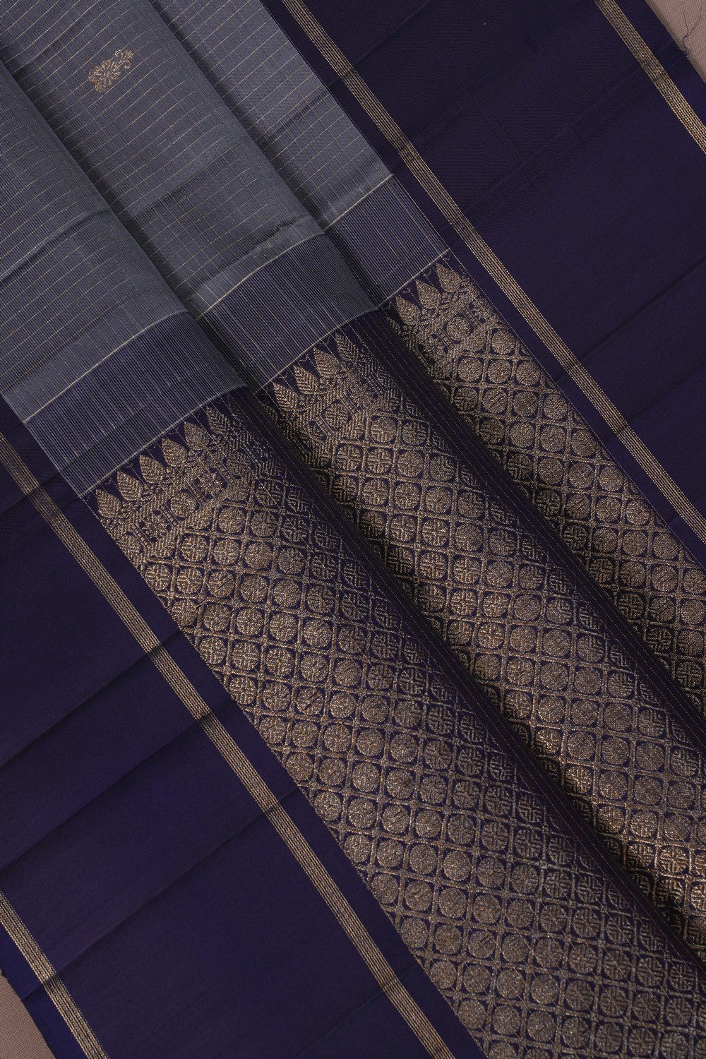Image of Grey Arani Silk Saree
