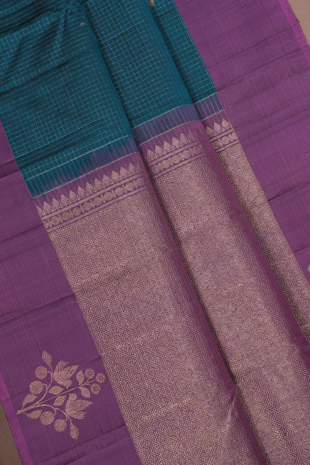 Image of Teal Blue Arani Silk Saree