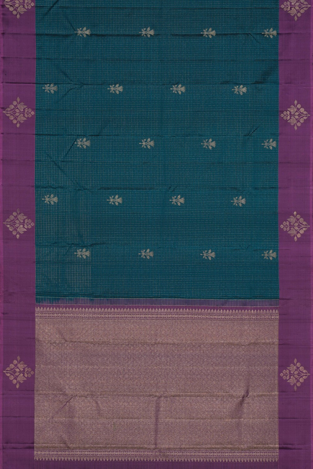 Image of Teal Blue Arani Silk Saree