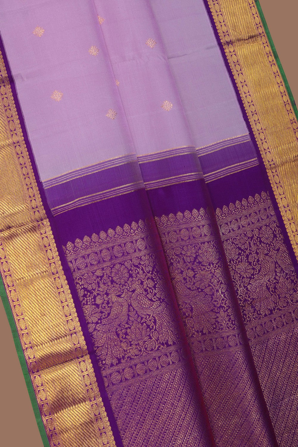 Image of Kanchipuram Silk Lavender-Pink Saree