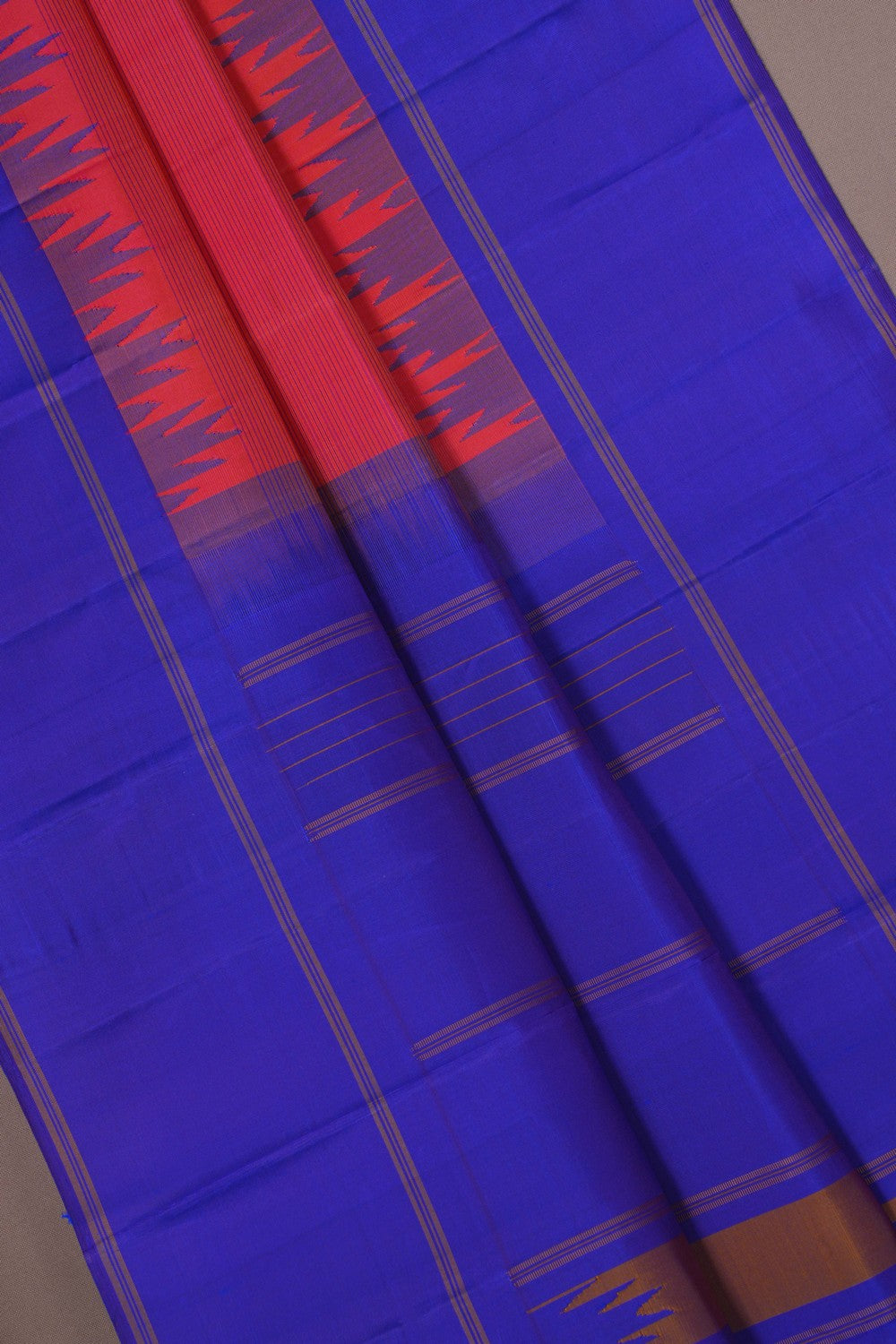 Image of Kanchipuram Silk Coral Pink Saree