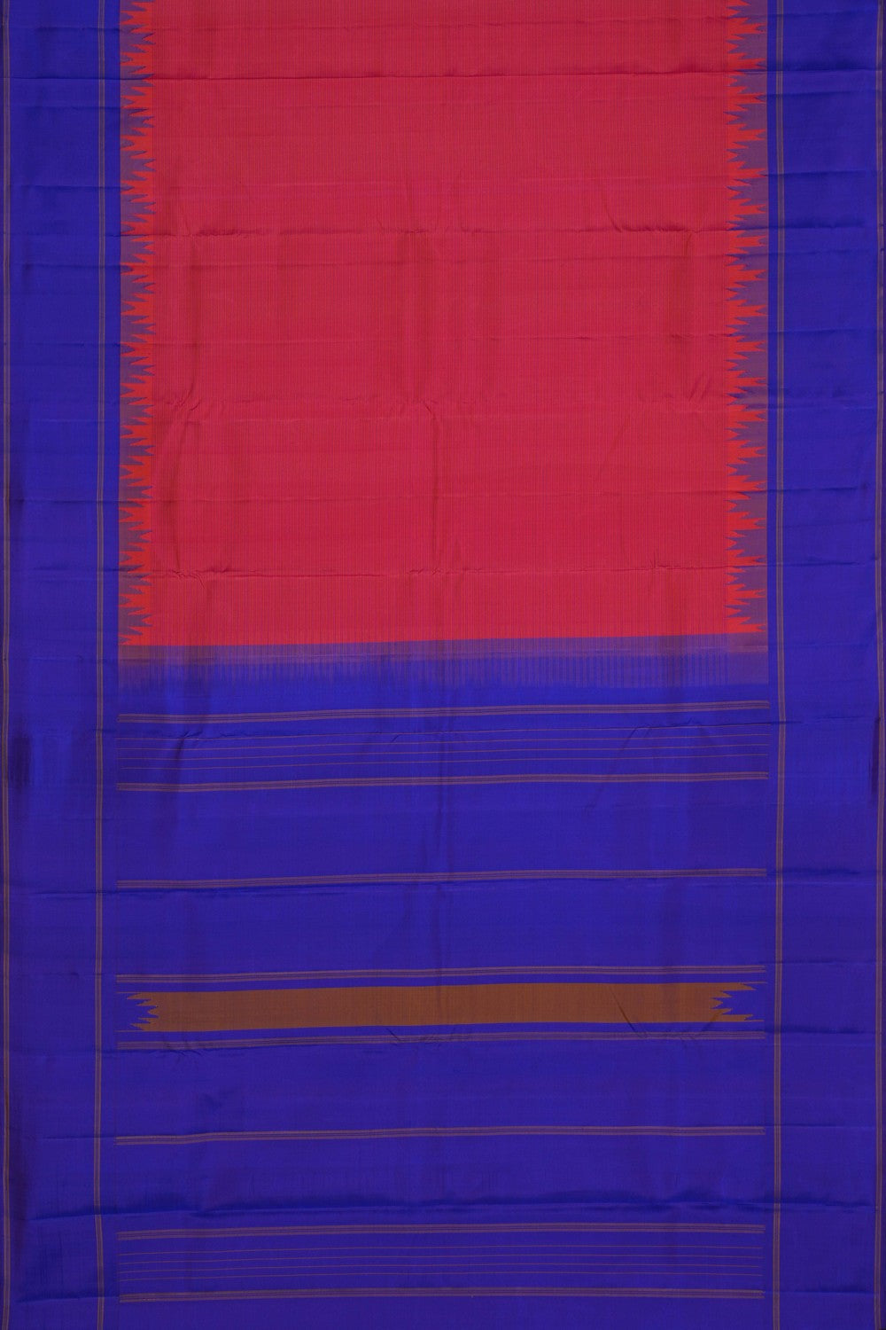 Image of Kanchipuram Silk Coral Pink Saree