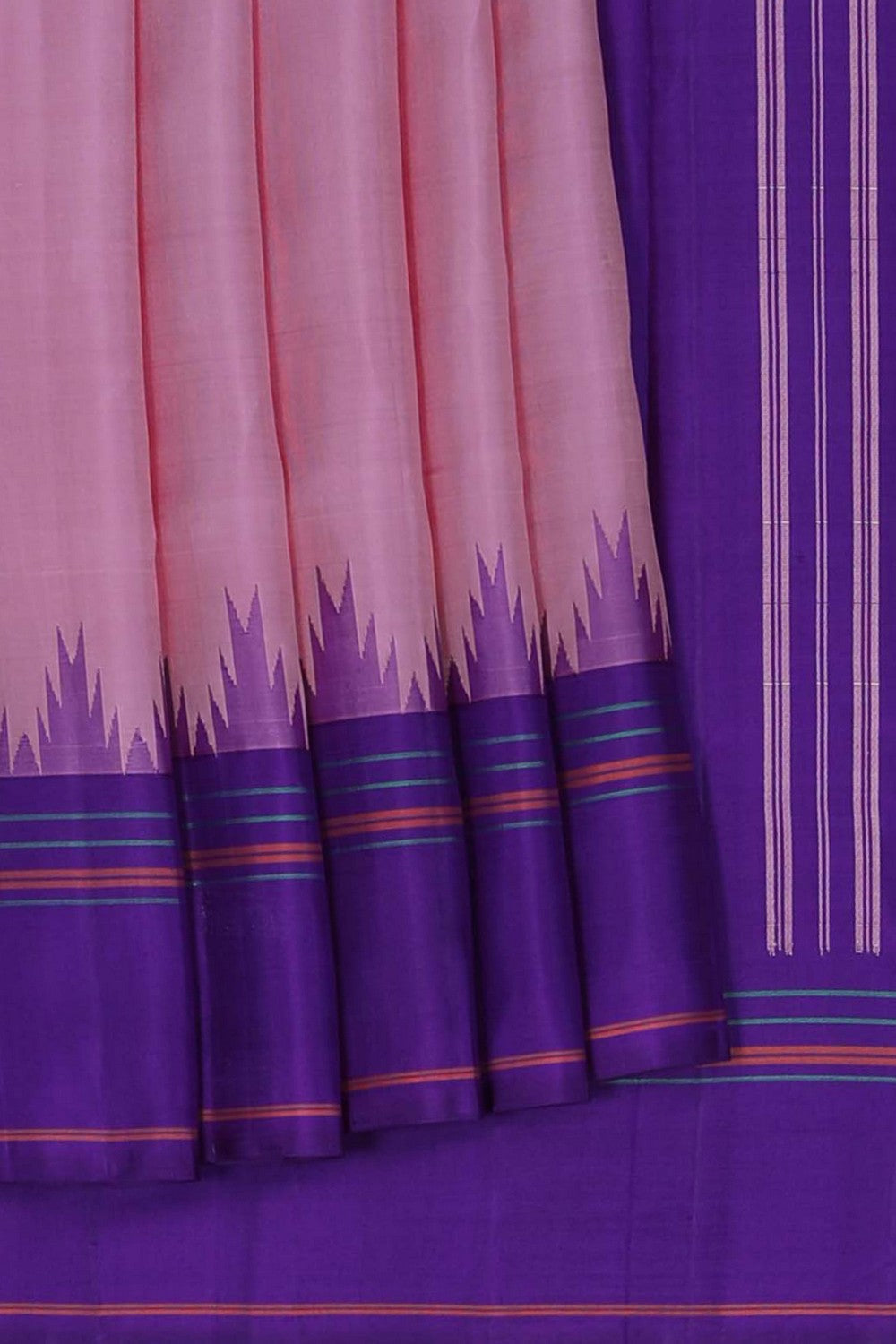 Image of Kanchipuram Silk Pink Saree