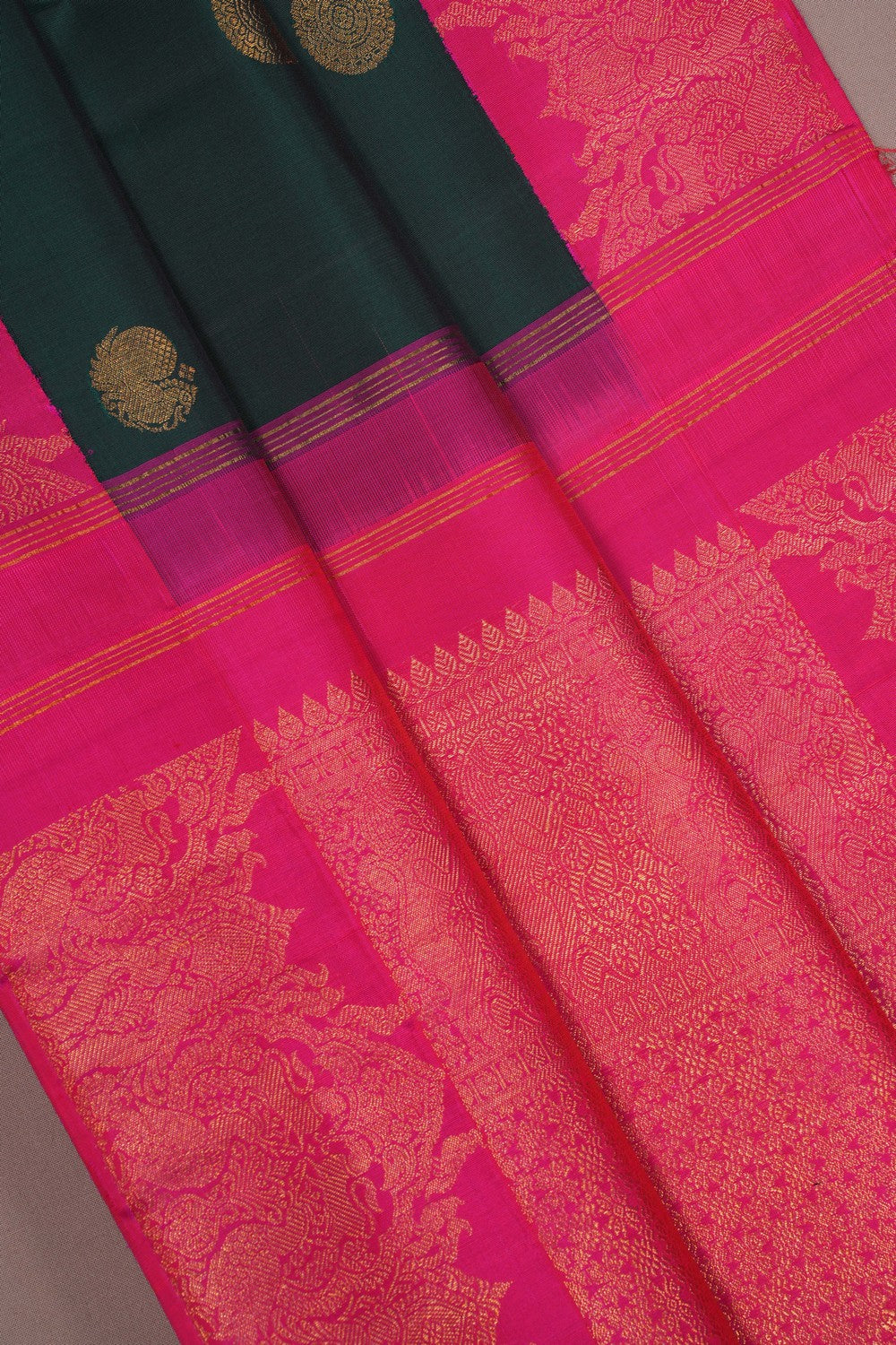 Image of Green Arani Silk Saree