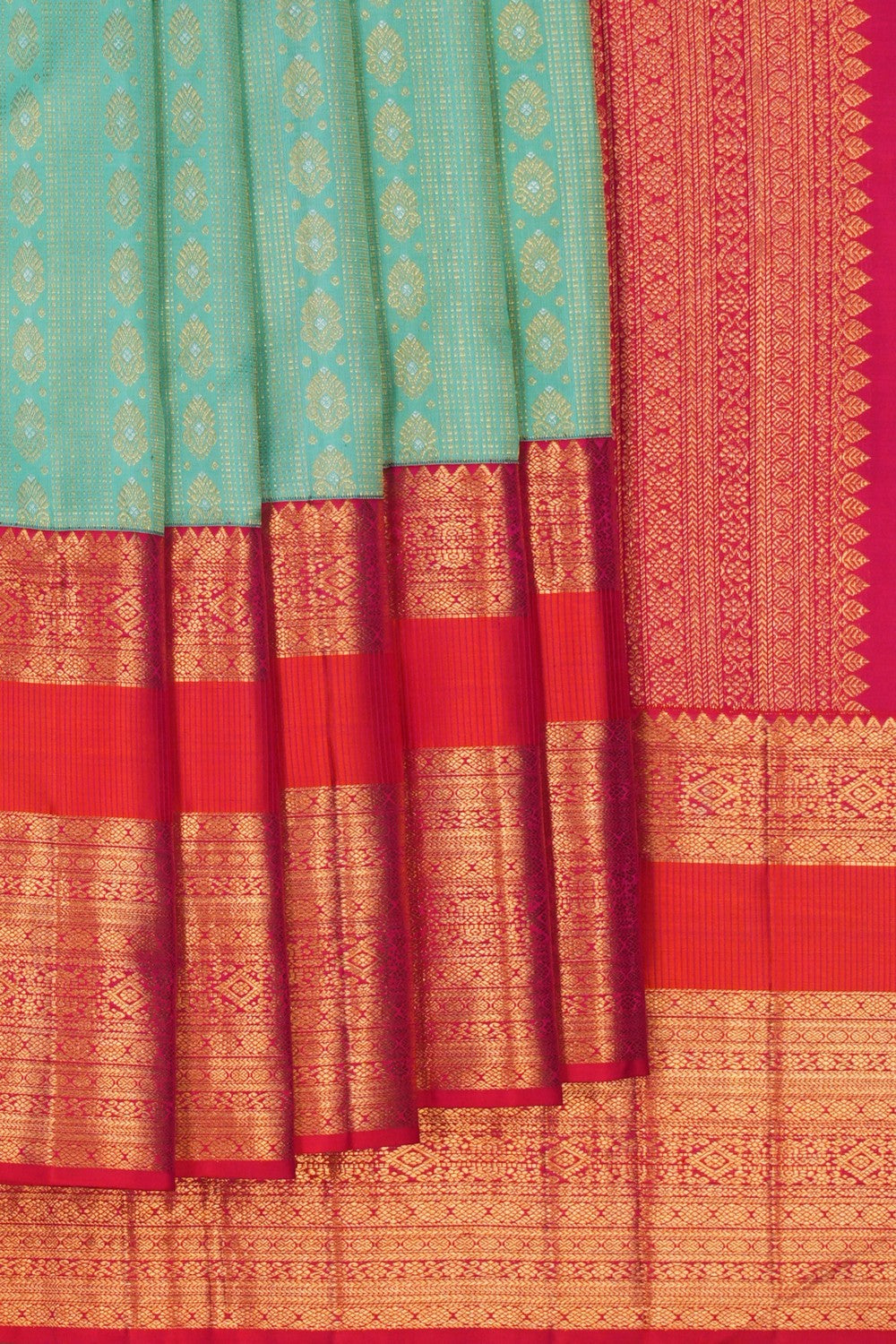 Image of Sea Green Arani Silk Saree