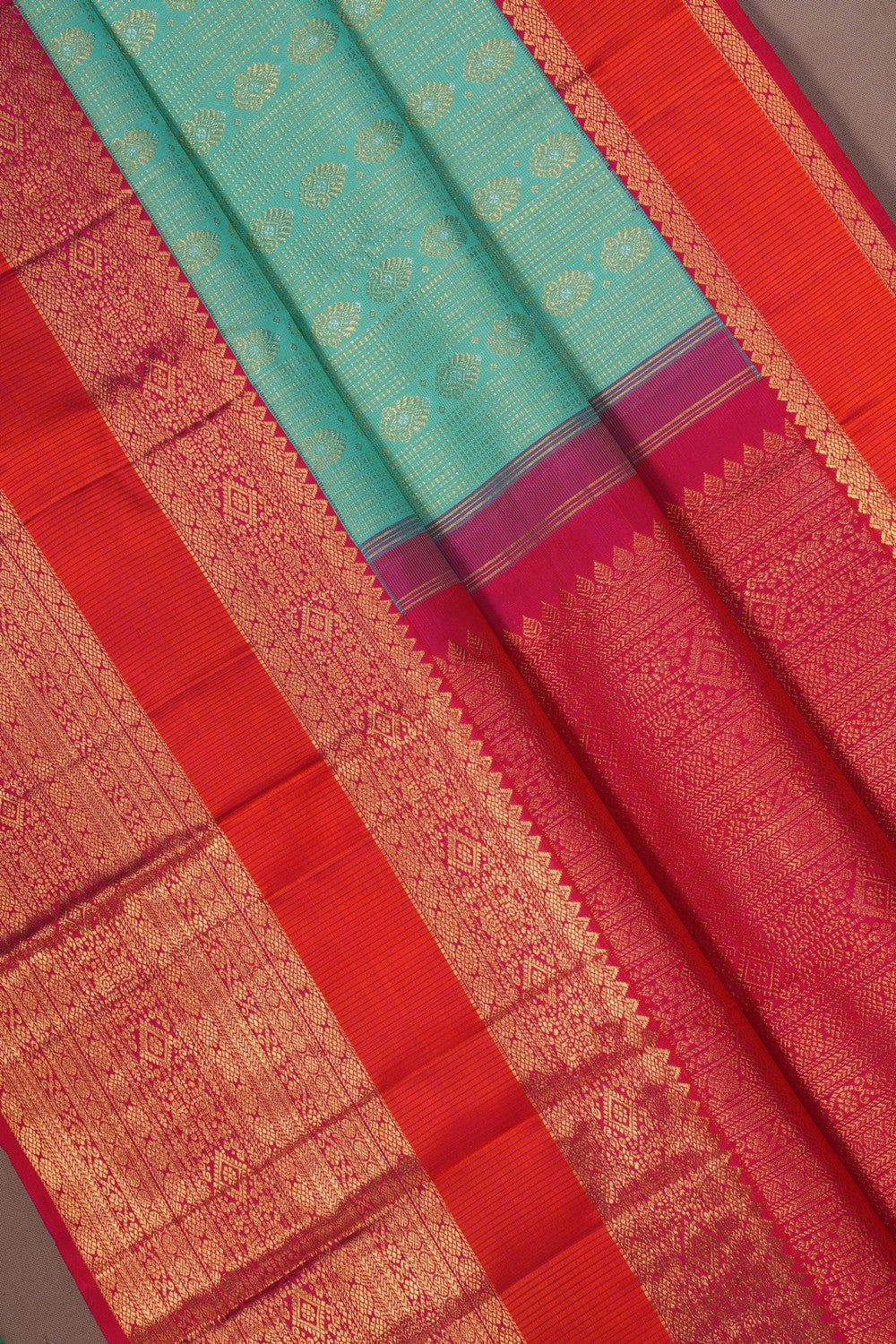 Image of Sea Green Arani Silk Saree
