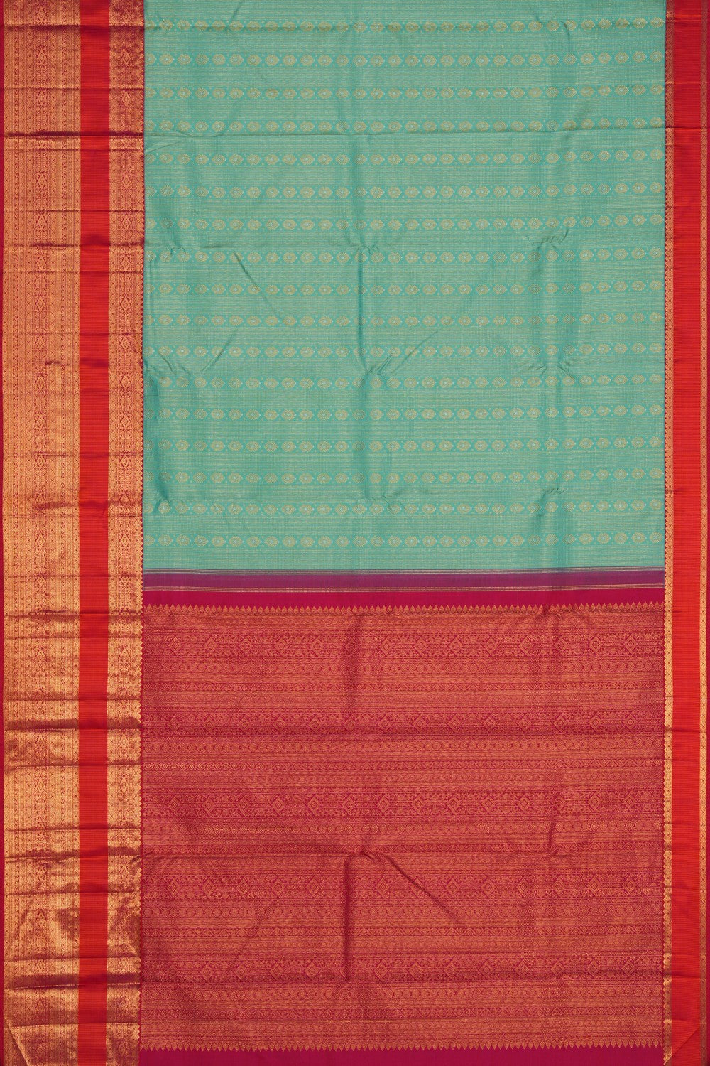 Image of Sea Green Arani Silk Saree