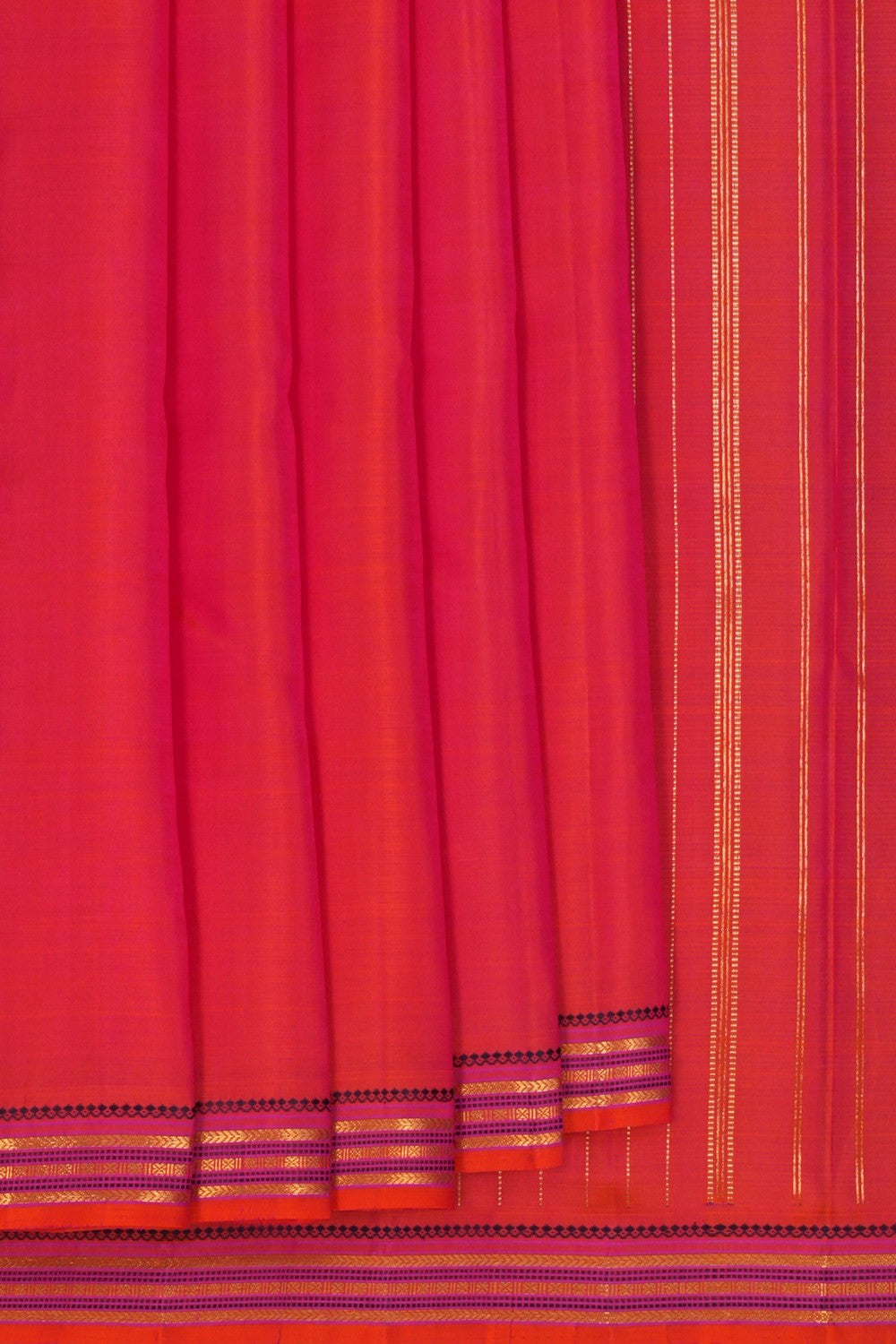 Image of Orange Arani Silk Saree