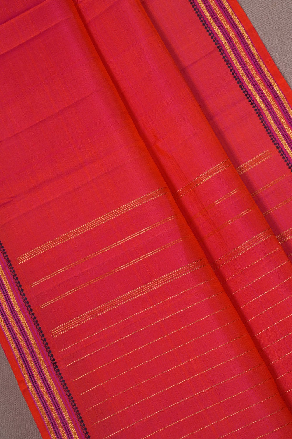 Image of Orange Arani Silk Saree