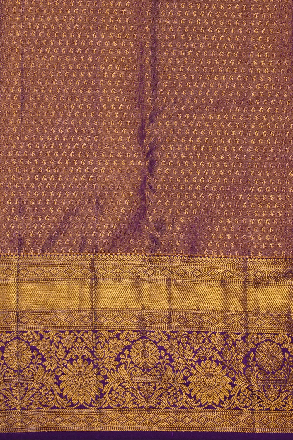 Image of Orange Tissue Brocade Kanchipattu Saree