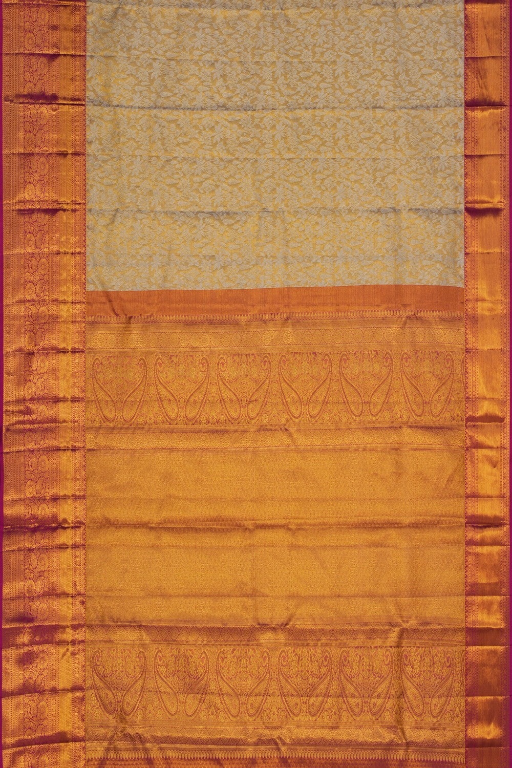 Image of Silver Tissue Brocade Kanchipattu Saree