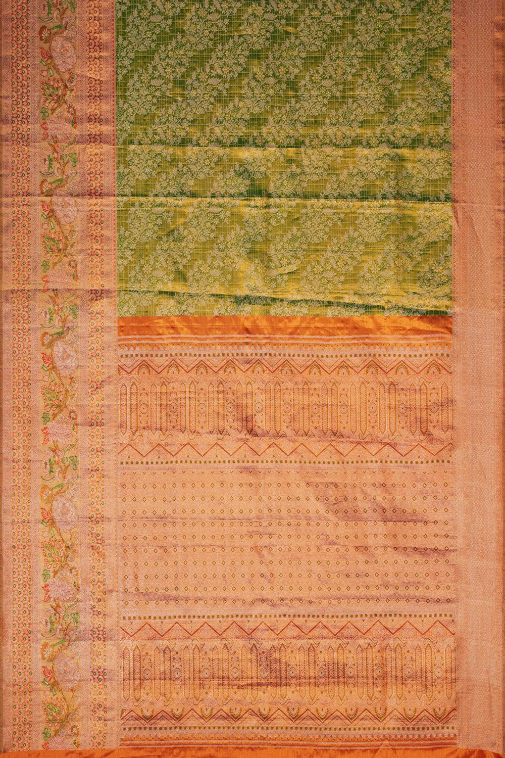 Image of Green Tissue Brocade Kanchipattu Saree