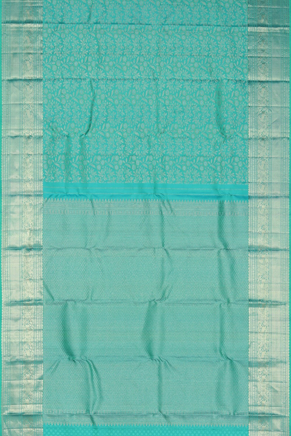 Image of Kanchipattu Brocade Aqua-Green Saree