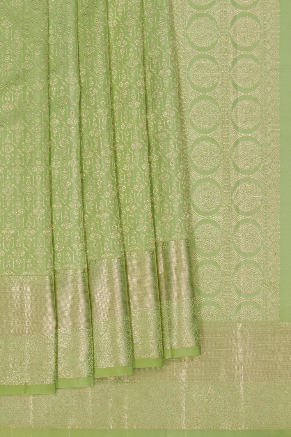 Image of Kanchipattu Brocade Mint-Green Saree