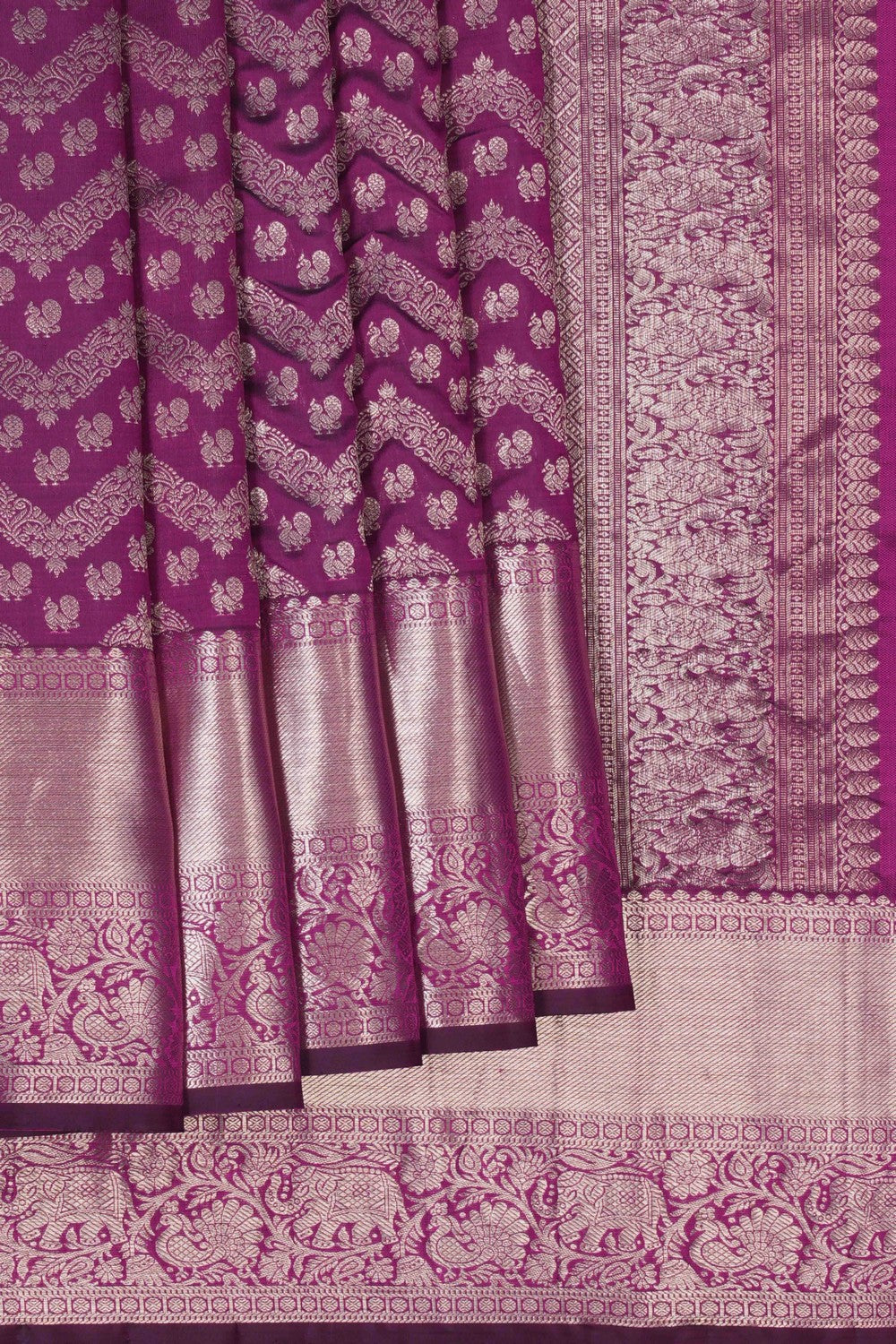 Image of Purple Brocade Kanchipattu Saree