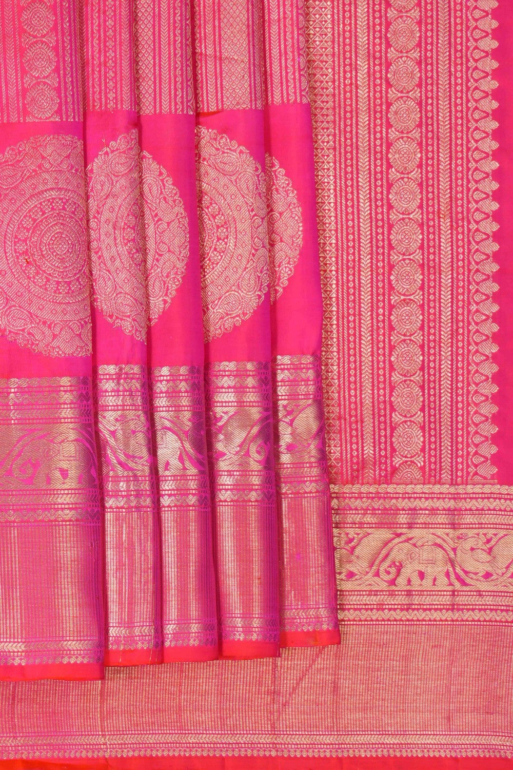 Image of Pink Tissue Brocade Kanchipattu Saree