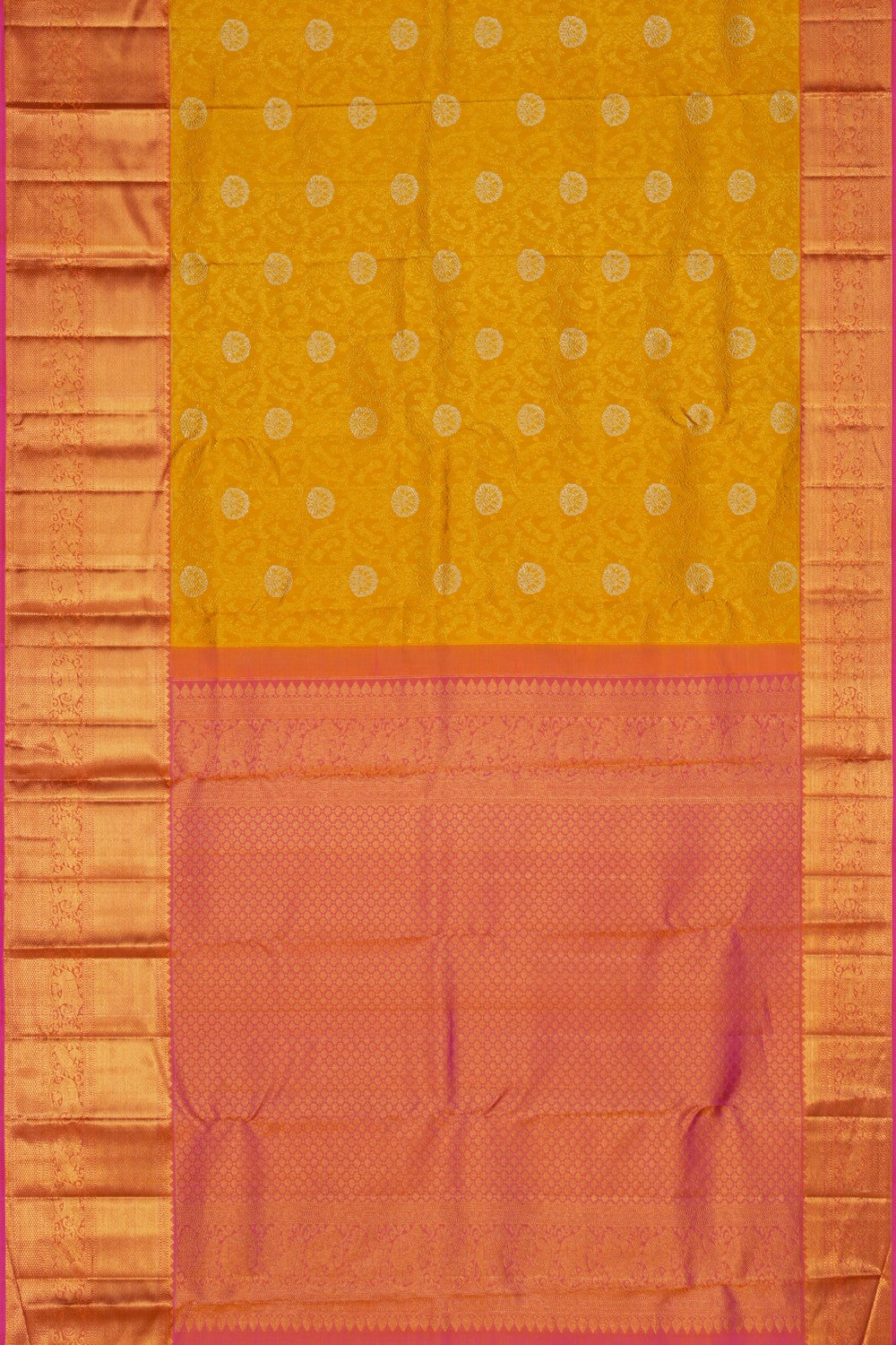 Image of Yellow Brocade Kanchipattu Saree