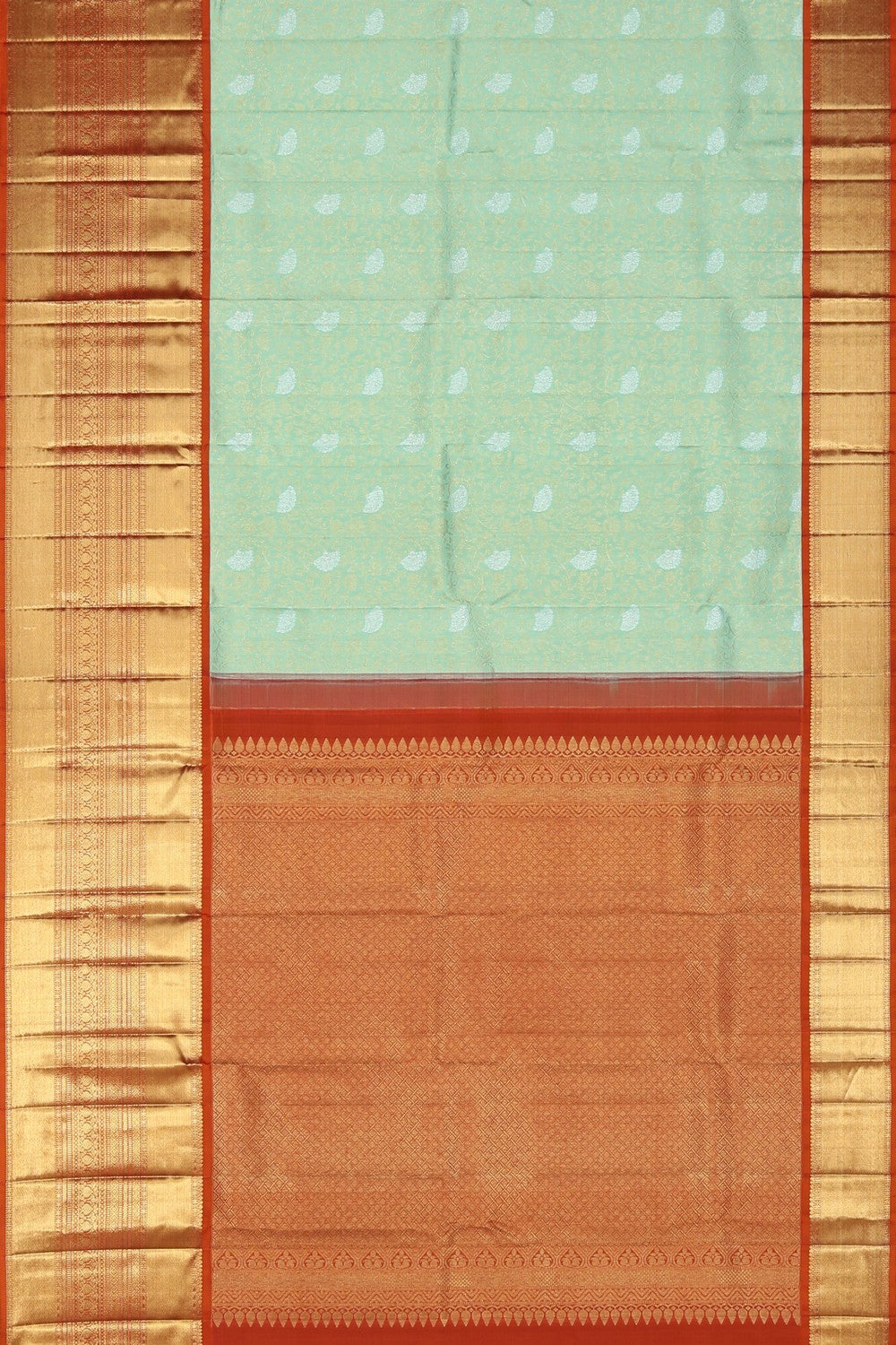 Image of Kanchipattu Brocade Mint-Green Saree
