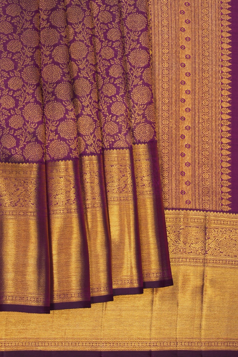 Image of Arani Silk Brocade Violet Saree