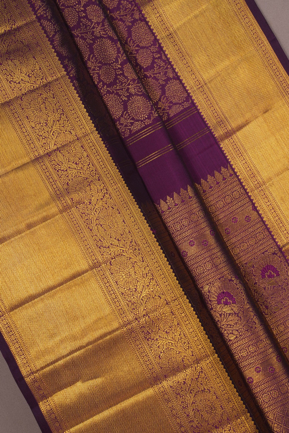 Image of Arani Silk Brocade Violet Saree