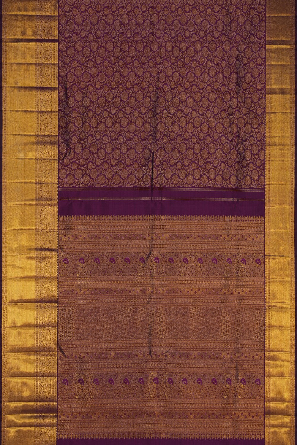 Image of Arani Silk Brocade Violet Saree