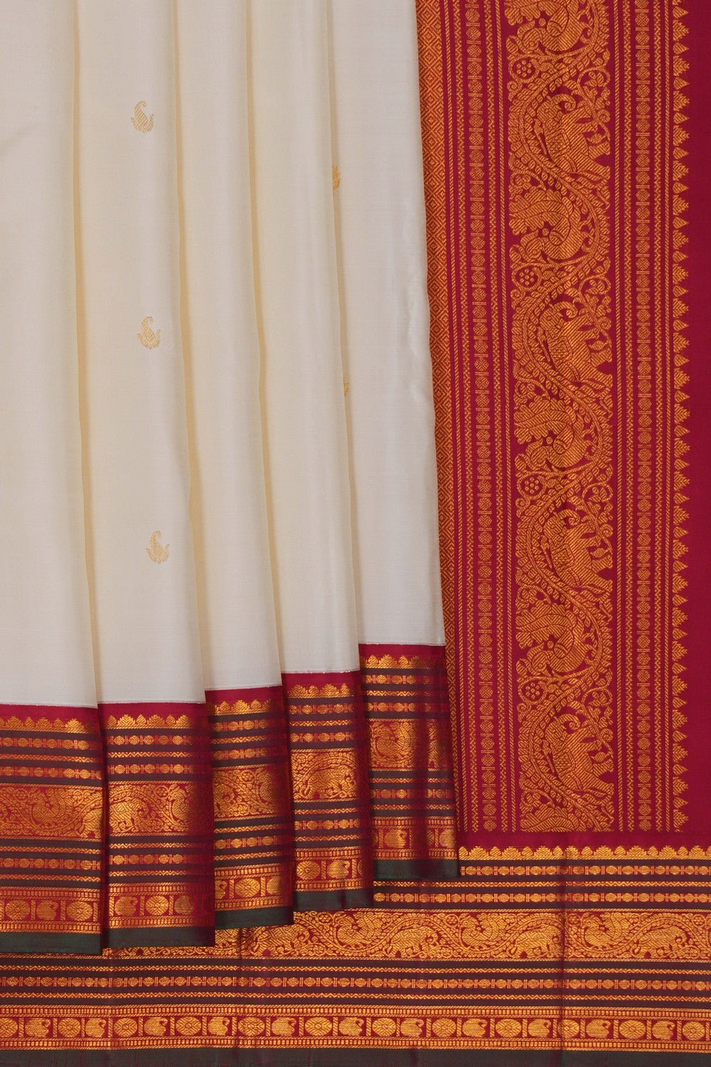Image of Arani Silk Off-White Saree