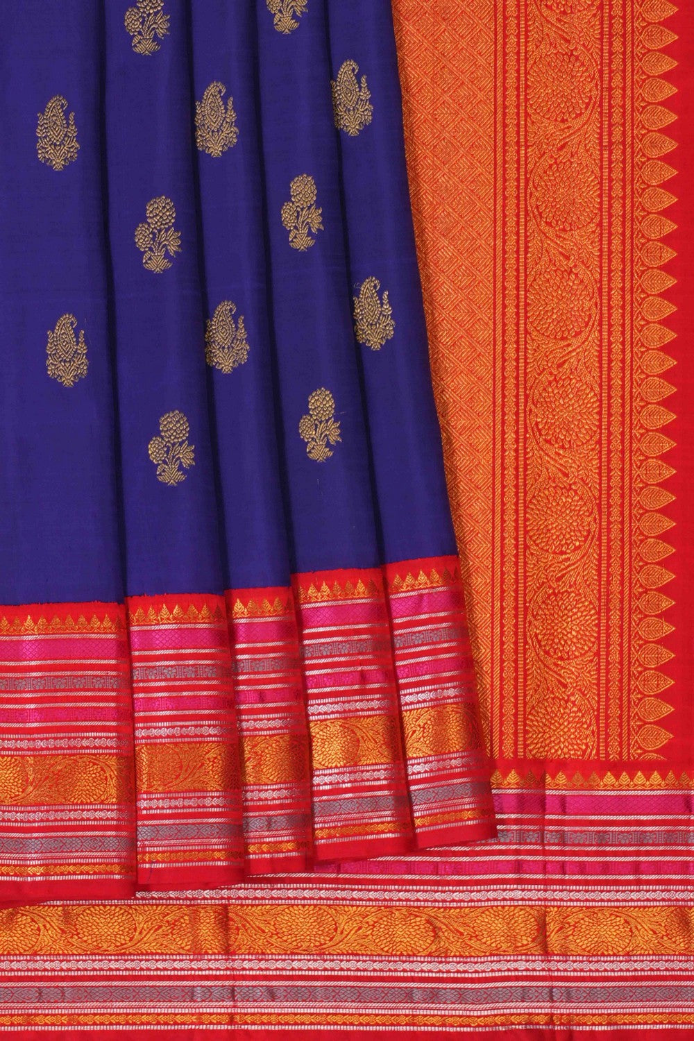 Image of Arani Silk Indigo Blue Saree