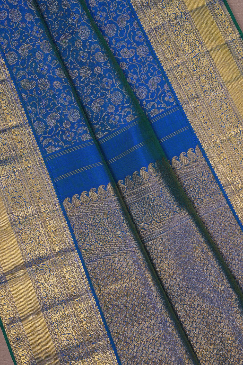 Image of Kanchipattu Brocade Blue Saree