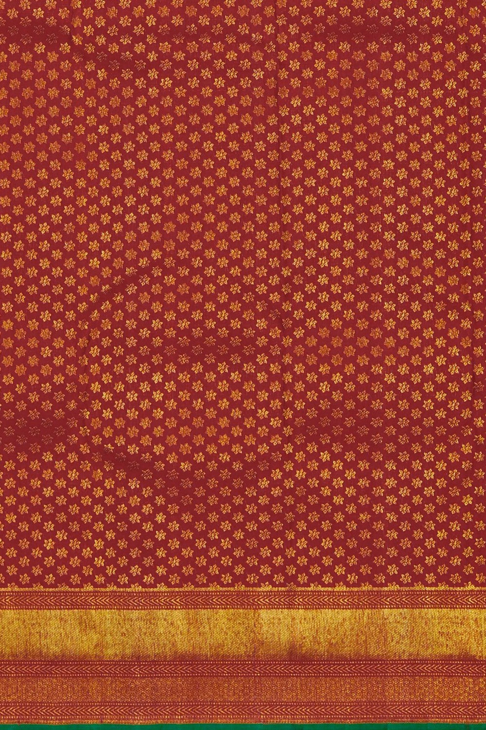 Image of Kanchipuram Silk Brocade Red Saree