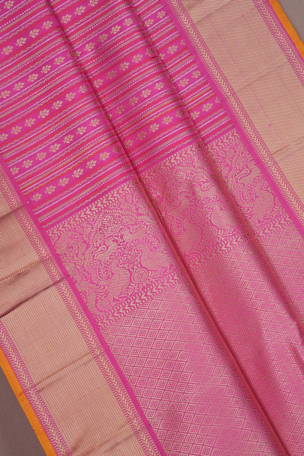 Image of Kanchipuram Silk Pink Saree