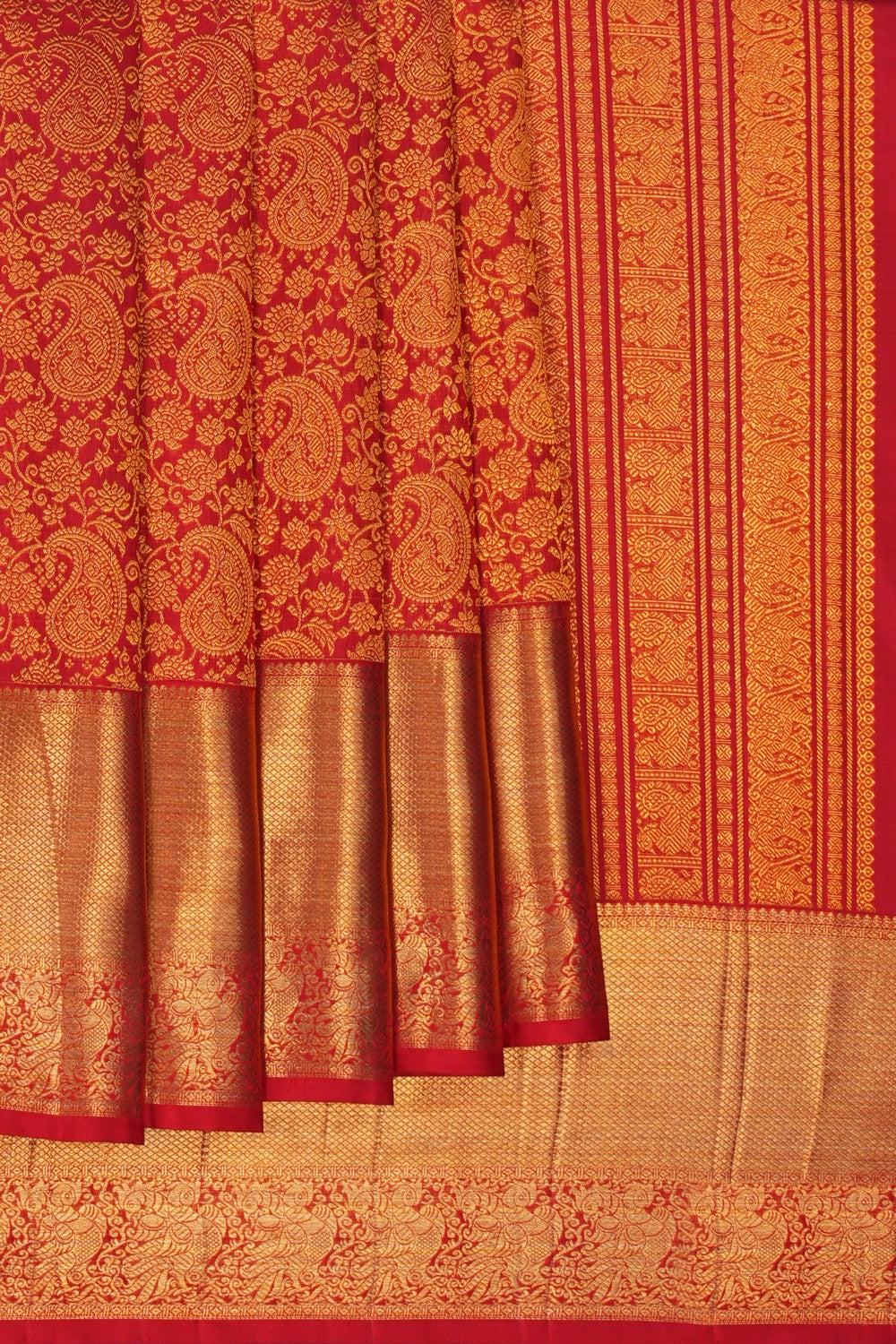 Image of Red Brocade Kanchipattu Saree