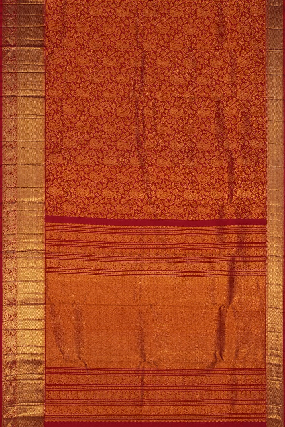 Image of Red Brocade Kanchipattu Saree