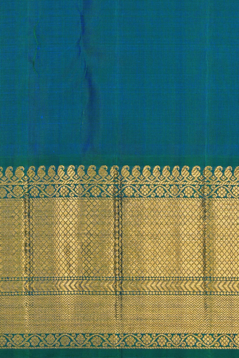 Image of Teal Blue Brocade Kanchipattu Saree