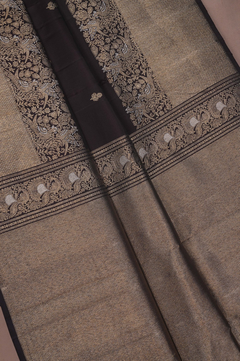 Image of Arani Silk Brown Saree
