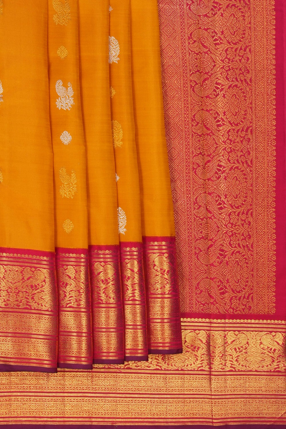 Image of Arani Silk Mustard Saree