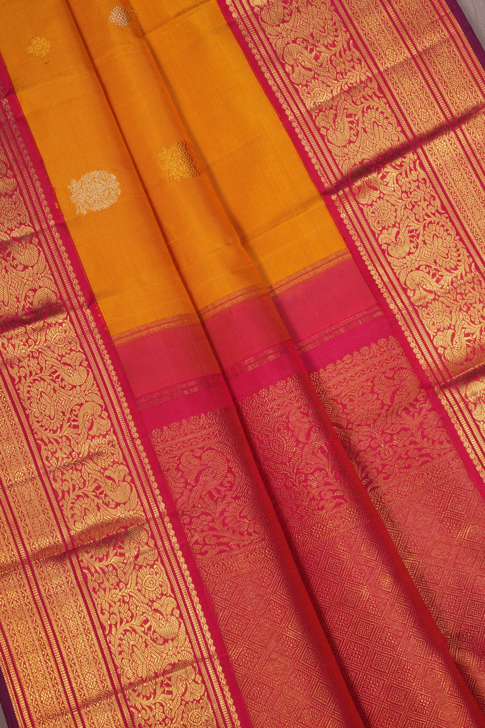 Image of Arani Silk Mustard Saree