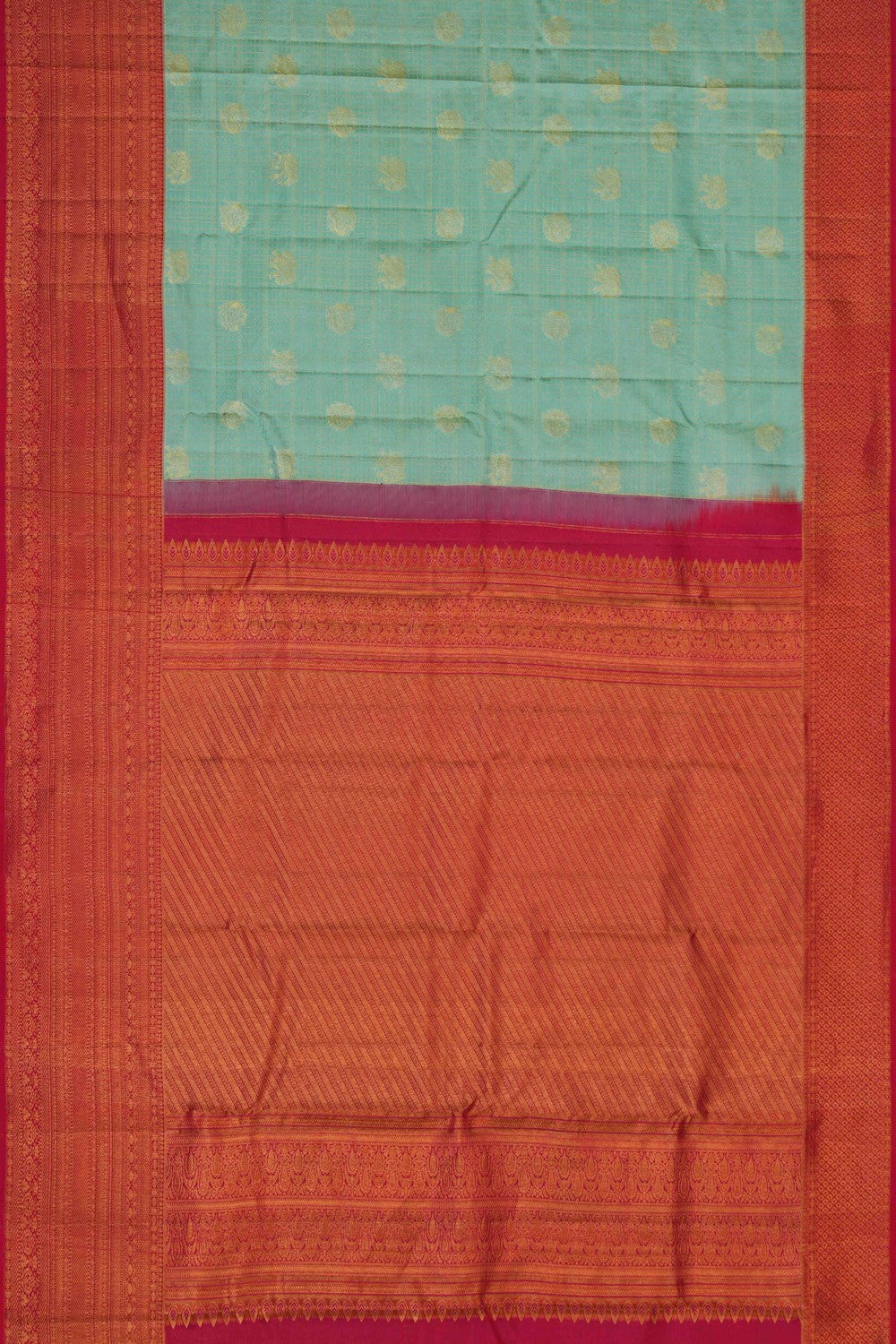 Image of Kanchipattu Kattam Green Saree