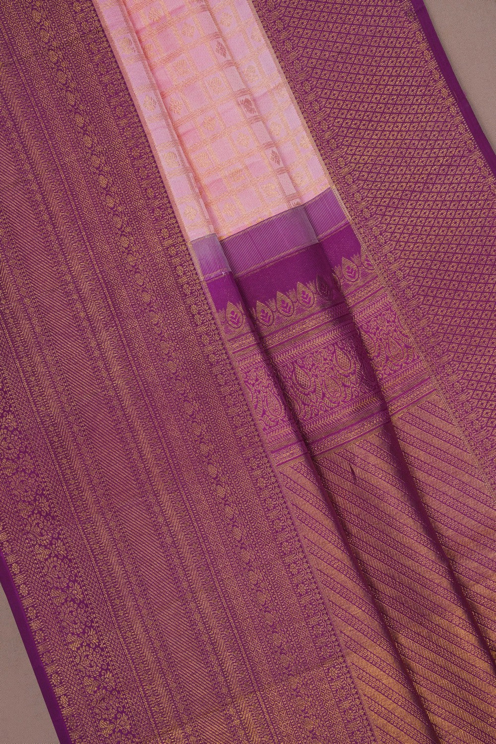 Image of Kanchipattu Kattam Pink Saree