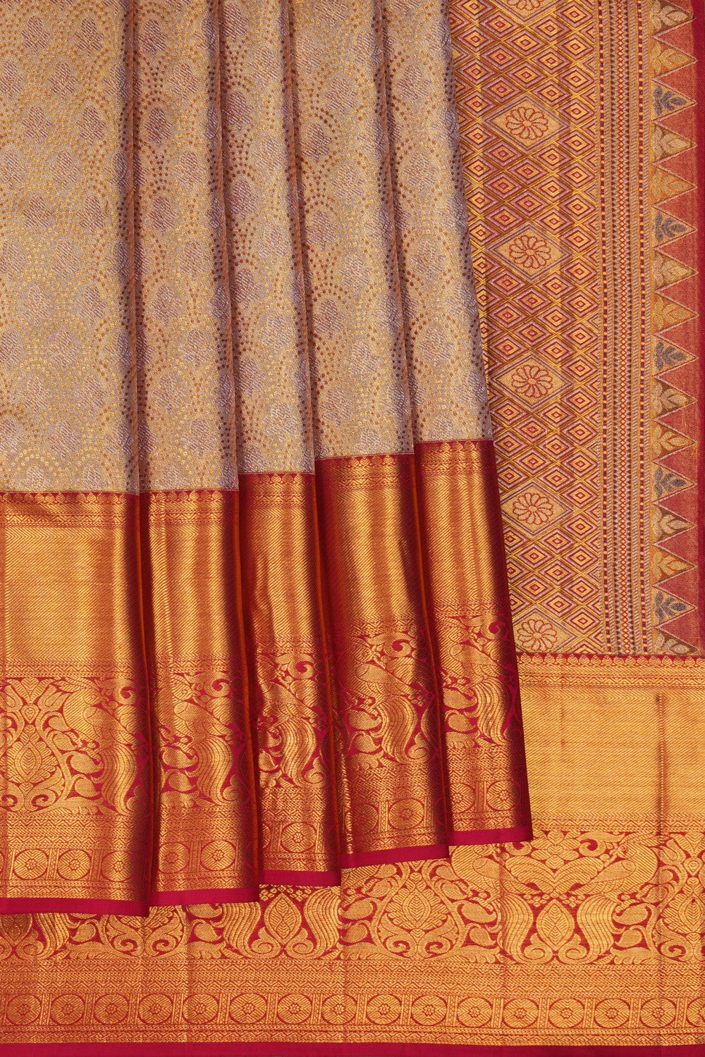 Image of Kanchipattu Tissue Brocade Gold Saree