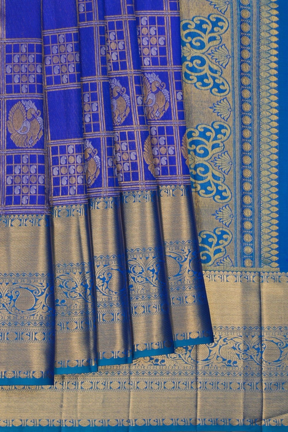 Image of Kanchipattu Kattam Purple Saree