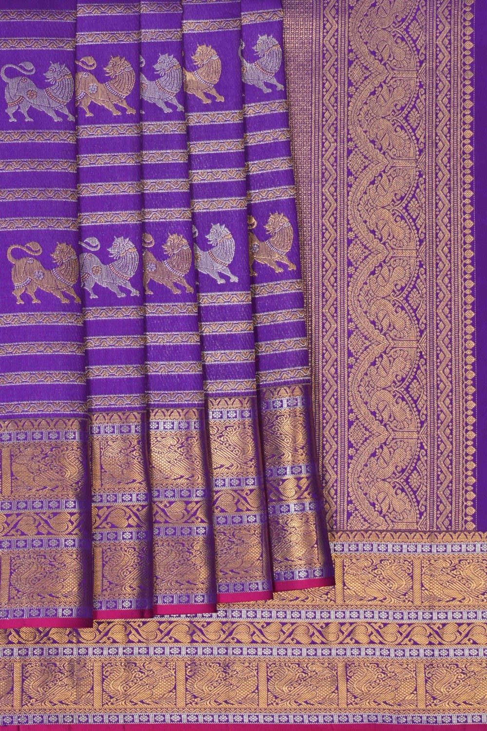 Image of Purple Brocade Kanchipattu Saree