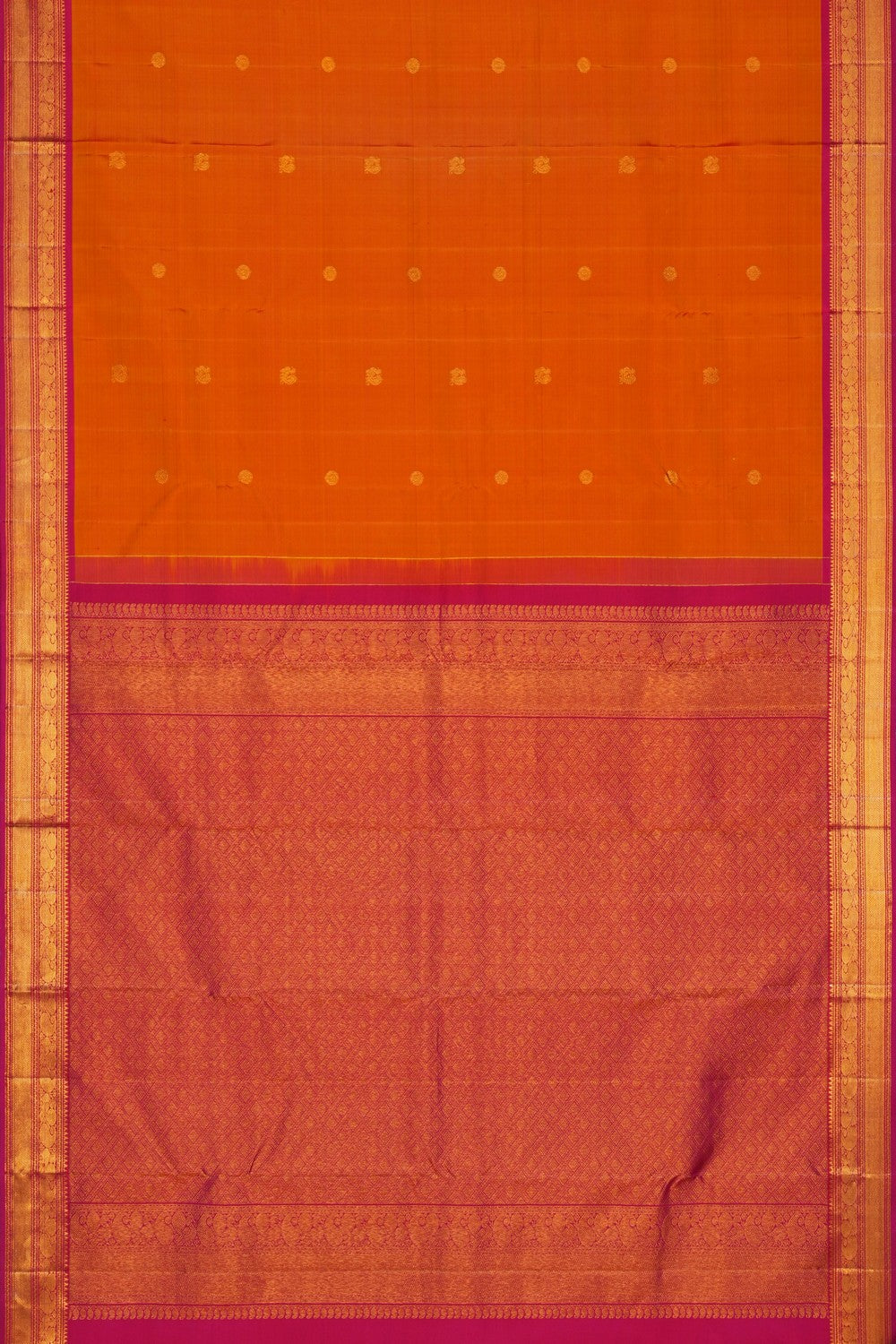 Image of Kanchi Silk Orange Saree