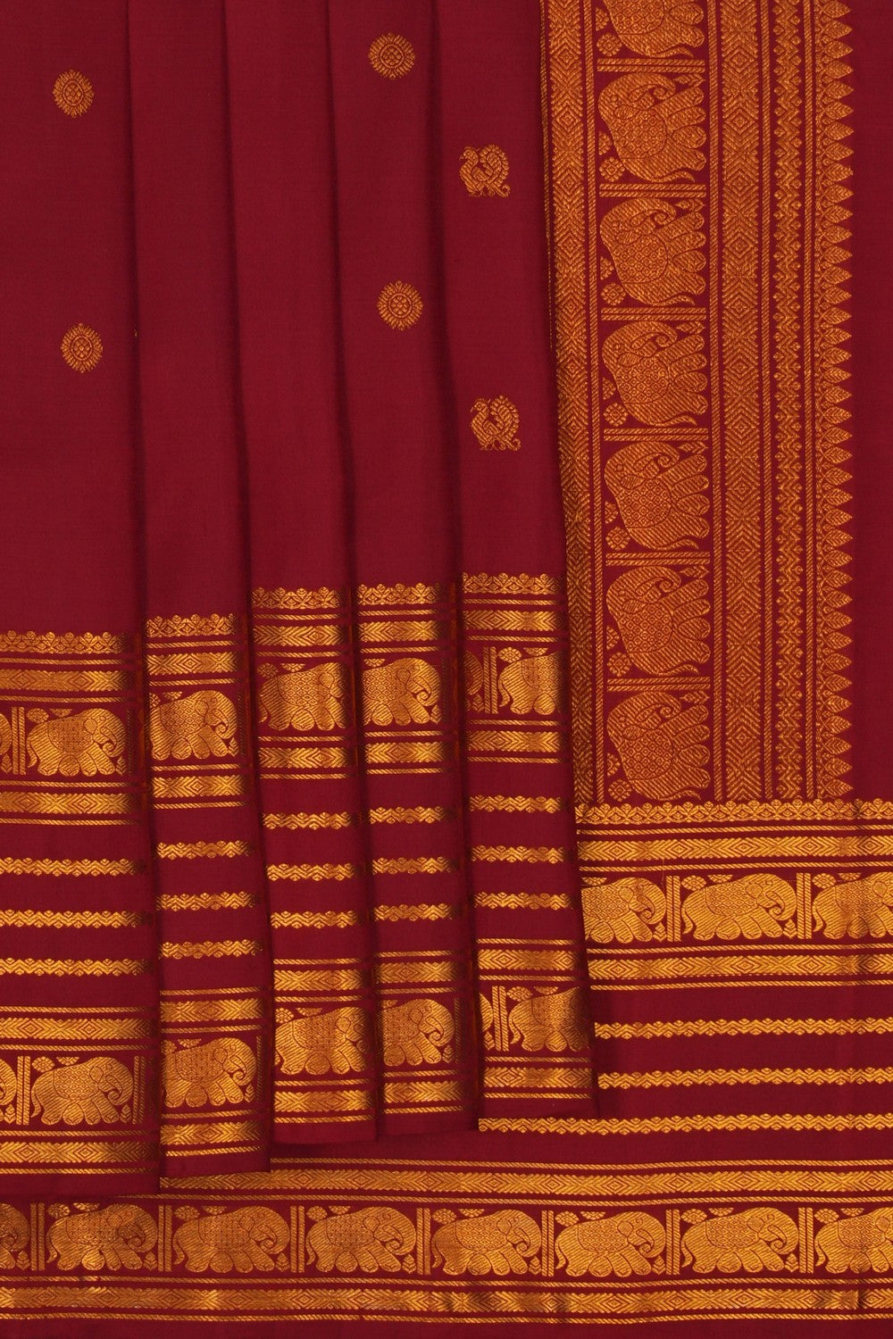Image of Kanchi Silk Maroon Saree