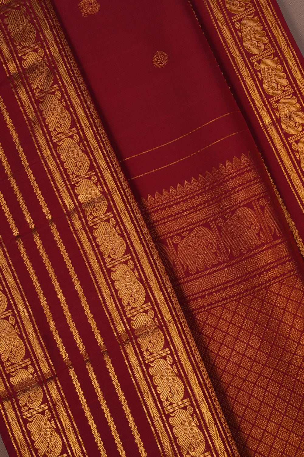 Image of Kanchi Silk Maroon Saree