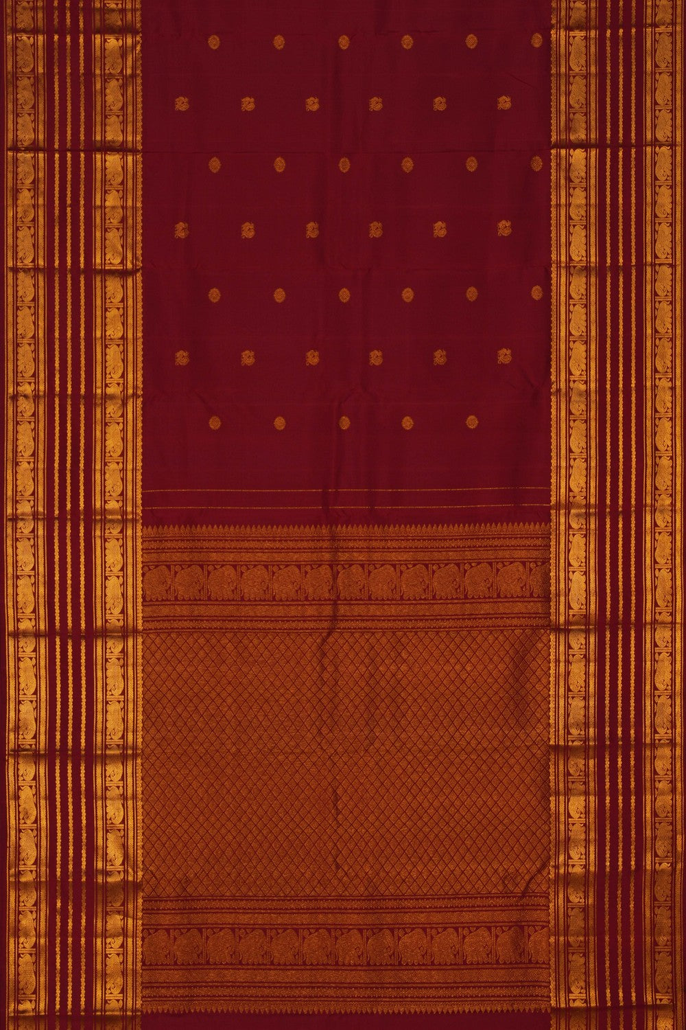 Image of Kanchi Silk Maroon Saree