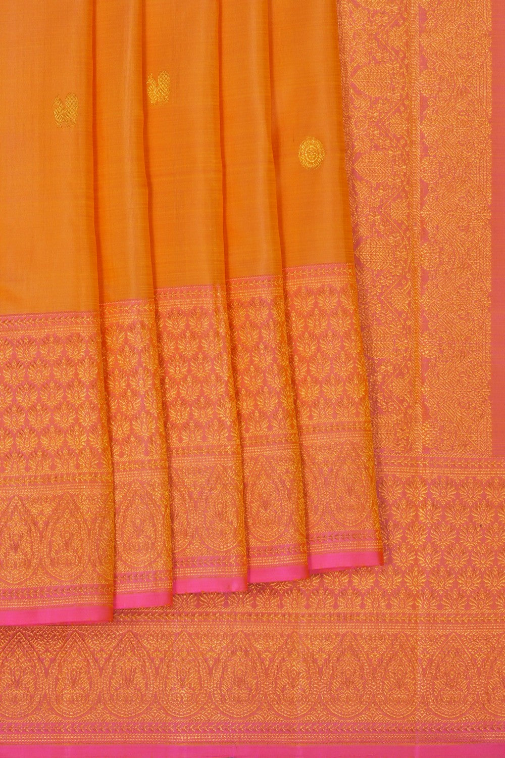 Image of Kanchipuram Silk Yellow Saree