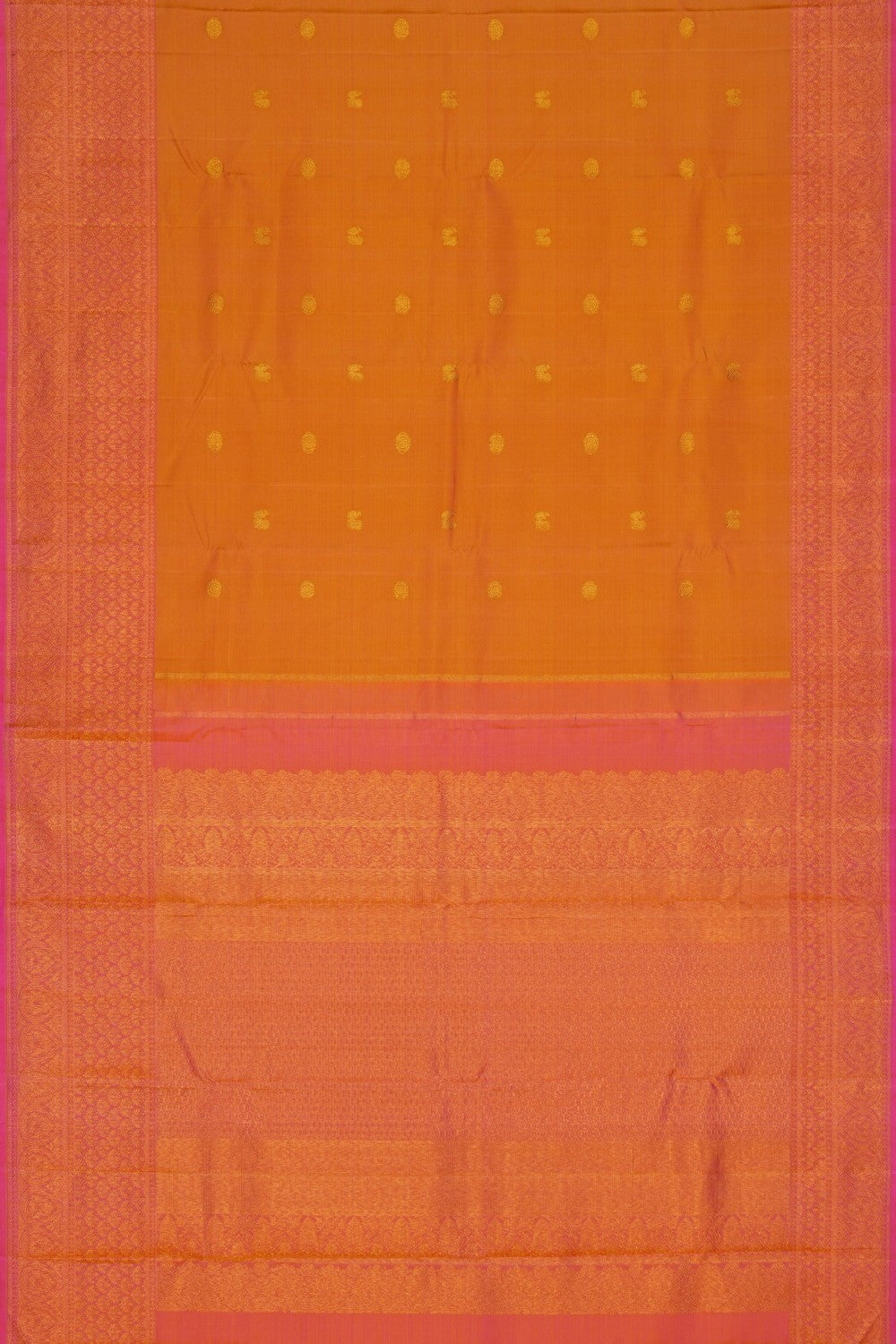 Image of Kanchipuram Silk Yellow Saree
