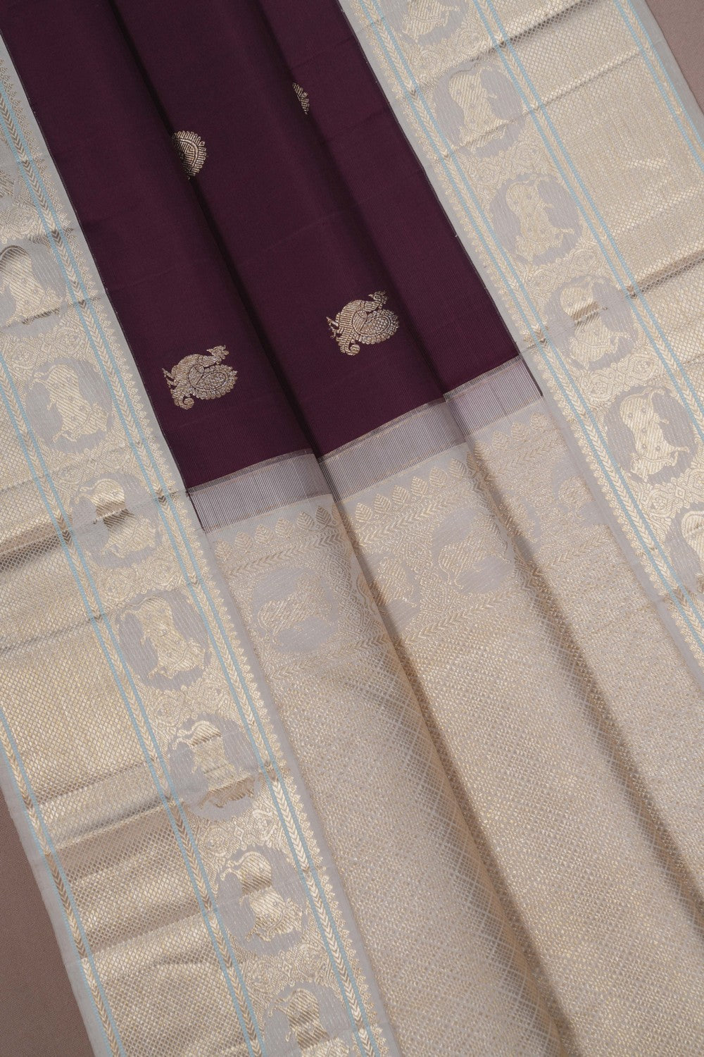 Image of Kanchipuram Silk Maroon Saree