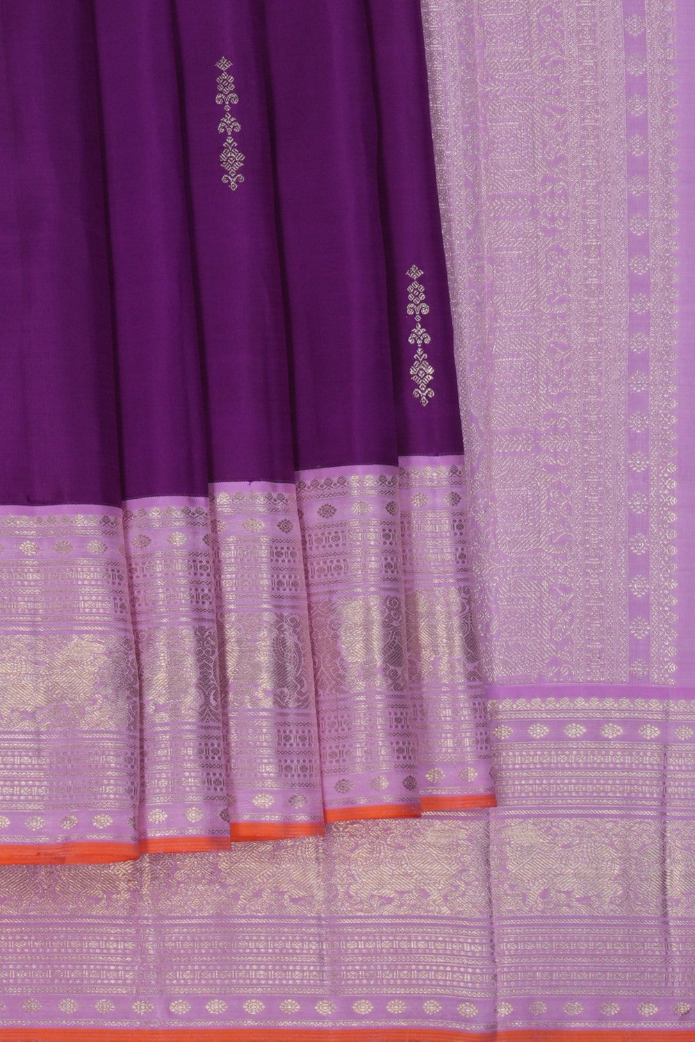 Image of Kanchipuram Silk Purple Saree
