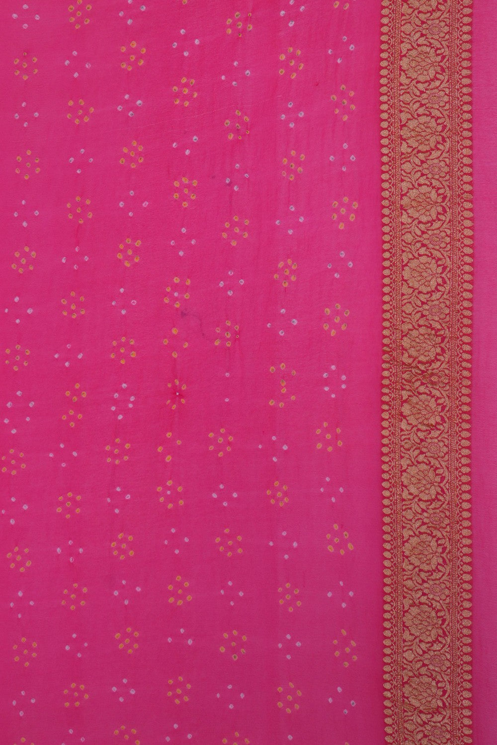 Image of Banarasi Georgette Bandhani Brocade Saree
